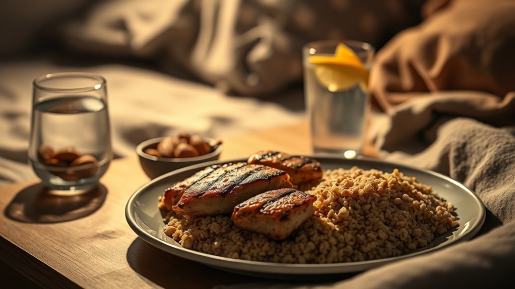 limit caffeine and heavy foods