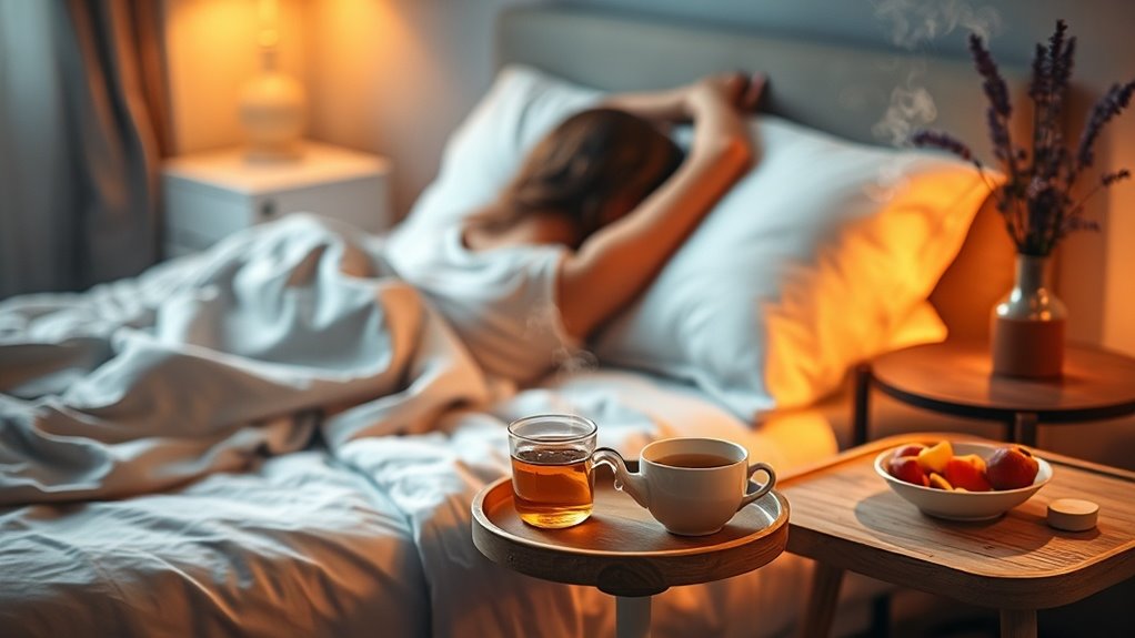 limit caffeine and heavy meals