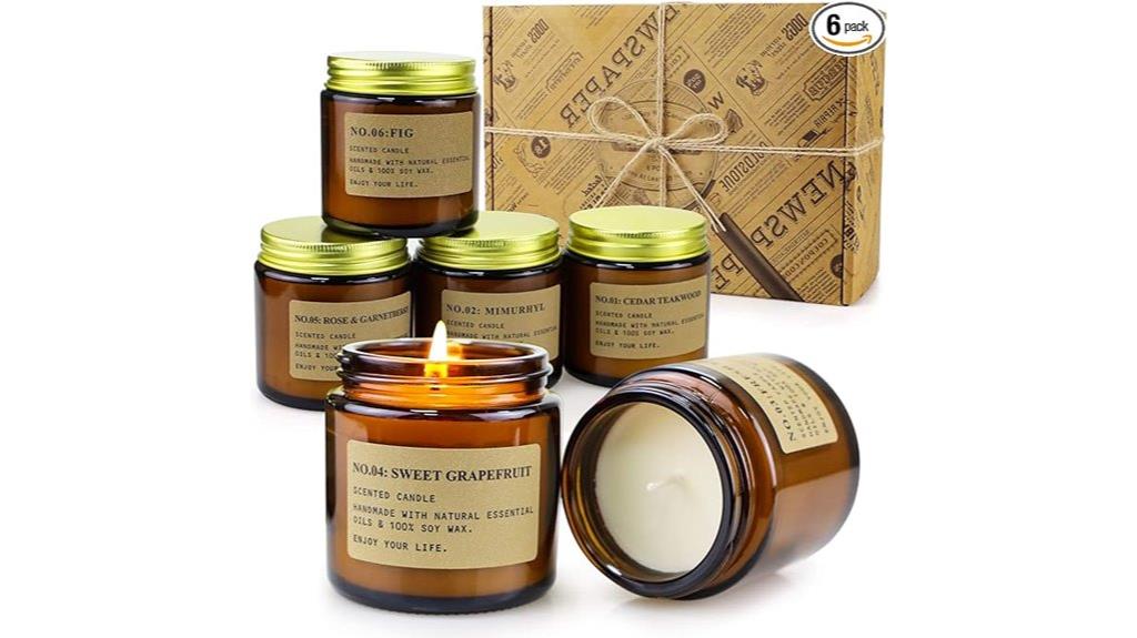 six scented candle set