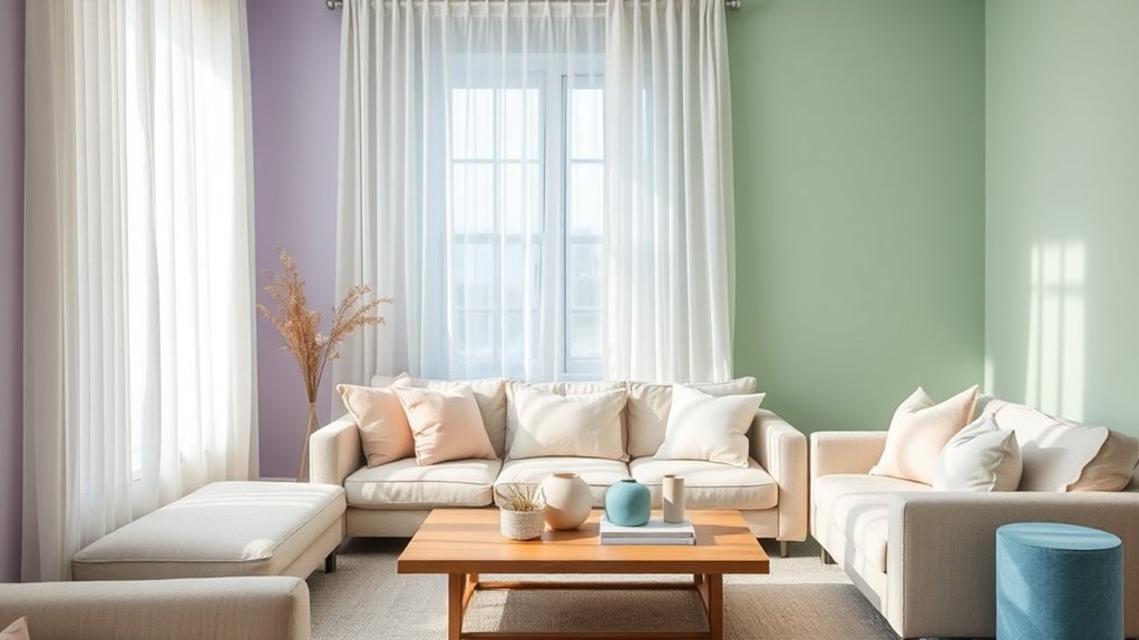 use muted calming tones